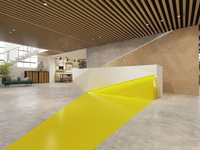 杭州桐廬辦公室前臺裝修設計效果圖