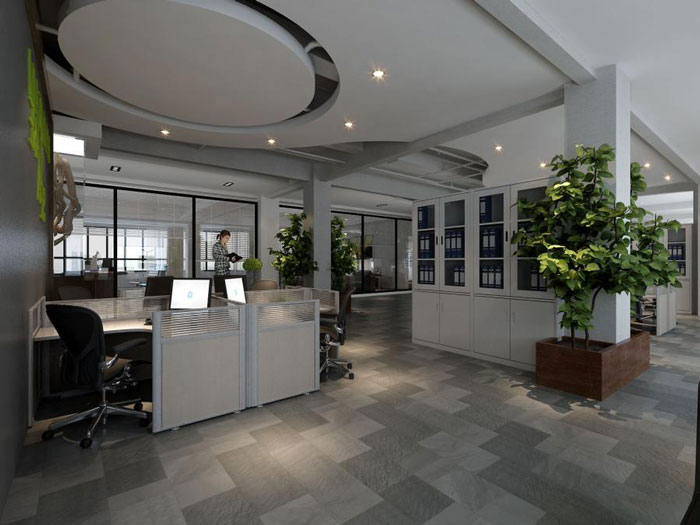 杭州余杭辦公樓辦公區裝修設計效果圖