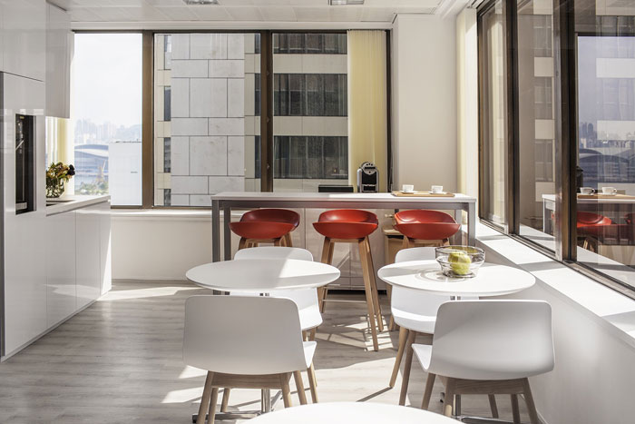 金融理財公司辦公室吧臺裝修設計效果圖