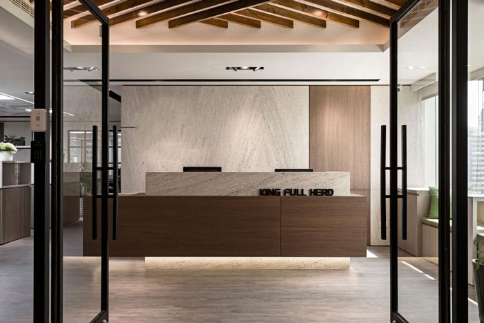 杭州富陽辦公樓前臺(tái)裝修設(shè)計(jì)效果圖