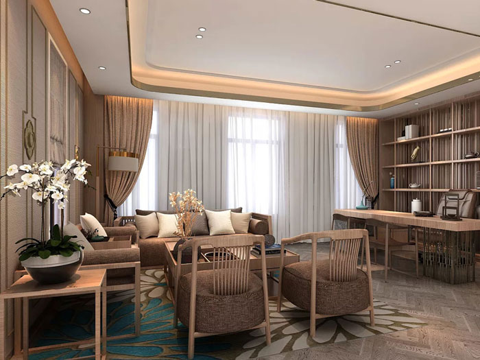 新中式總經(jīng)理辦公室設(shè)計效果圖