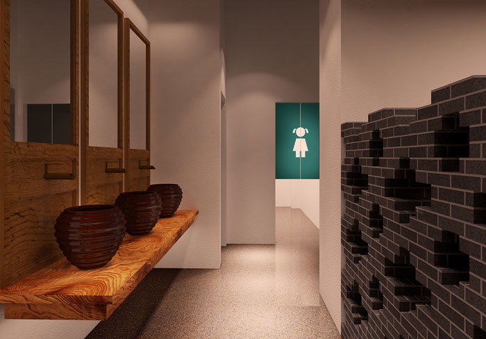 中式茶樓衛生間裝修設計效果圖