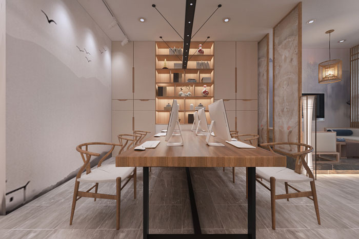 中式辦公室辦公區設計方案