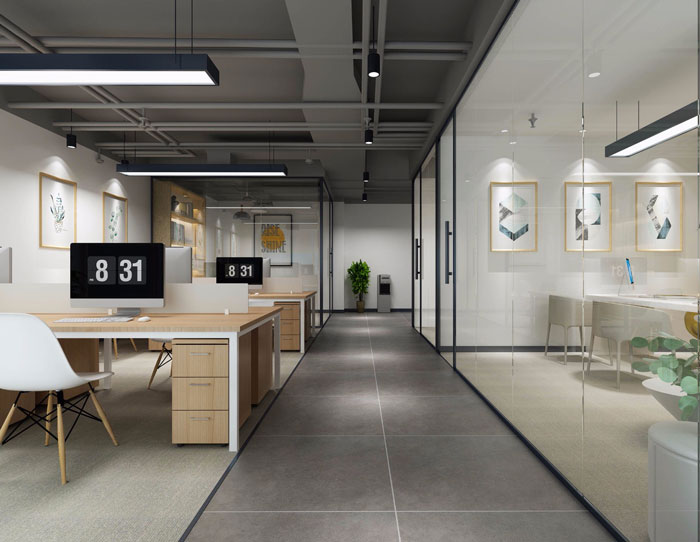 北歐風格辦公室辦公區裝修設計效果圖