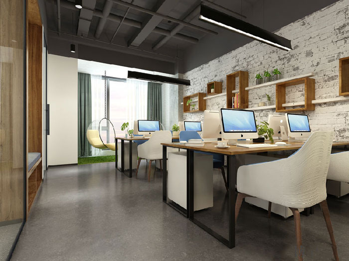 簡潔辦公室辦公區裝修設計效果圖
