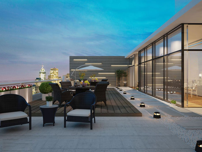 現(xiàn)代中式辦公會所陽臺設(shè)計(jì)效果圖