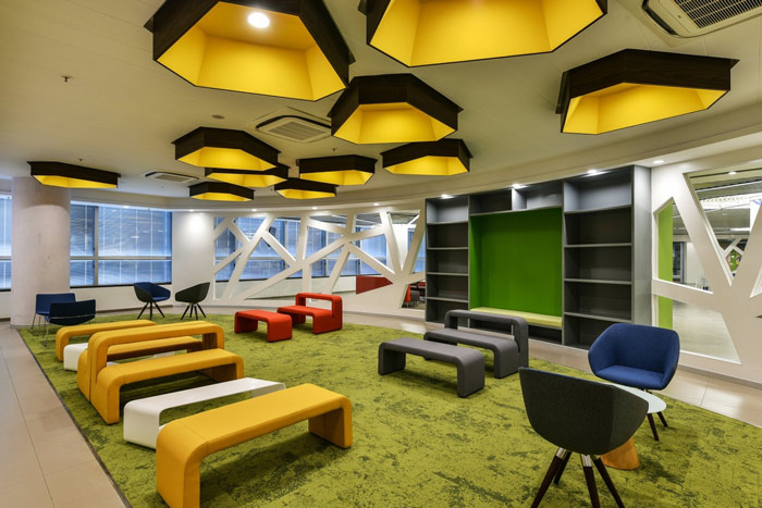 廠房辦公樓交流區域裝修設計效果圖