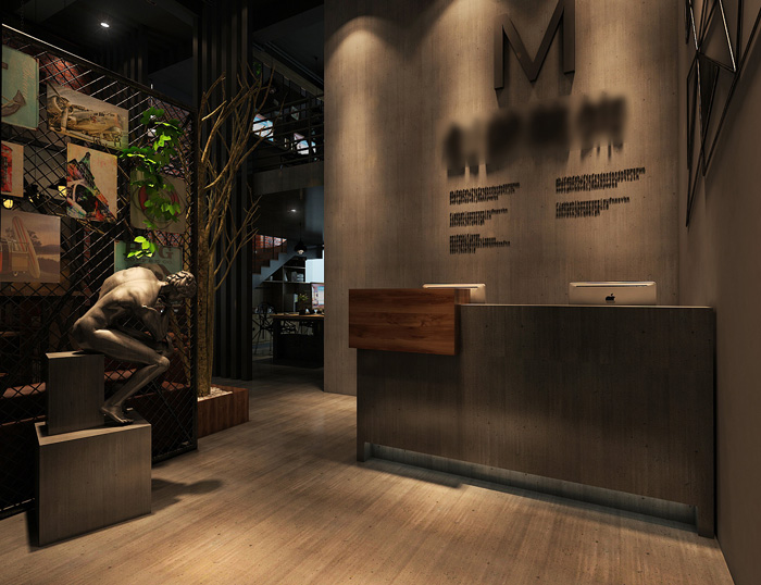 loft閣樓辦公室前臺裝修設計效果圖