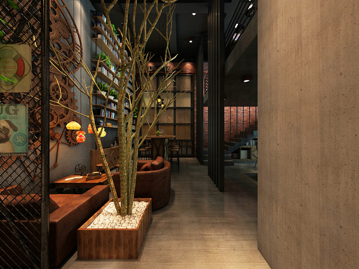 loft閣樓辦公室接待區裝修設計效果圖