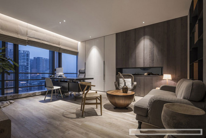 新中式風格總經理辦公室設計效果圖