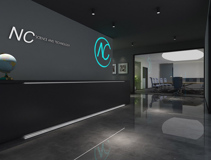 科技公司前臺裝修設計效果圖