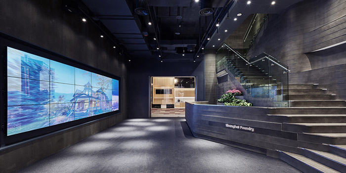 科技園區辦公樓入口裝修設計效果圖