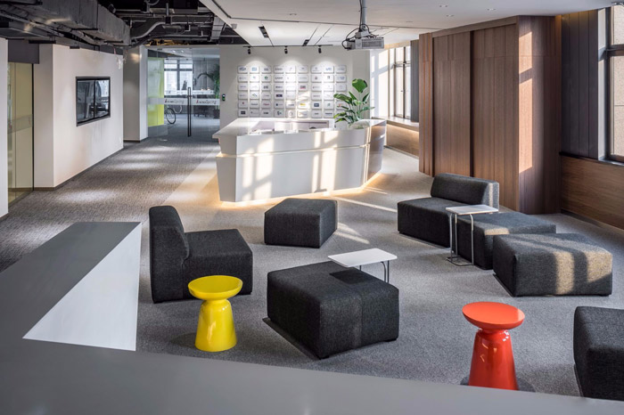 科技辦公前臺裝修設(shè)計(jì)效果圖