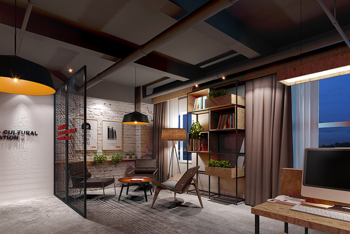 公寓辦公室接待區(qū)裝修設計效果圖