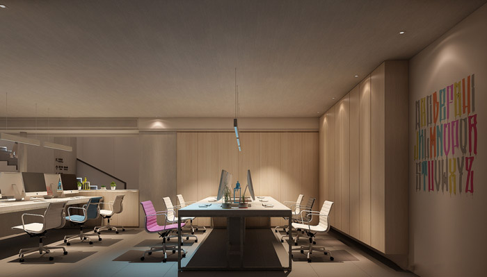 新中式辦公室辦公區(qū)設(shè)計裝修效果圖