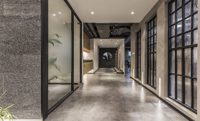 東方禪意辦公室過(guò)道裝修設(shè)計(jì)效果圖