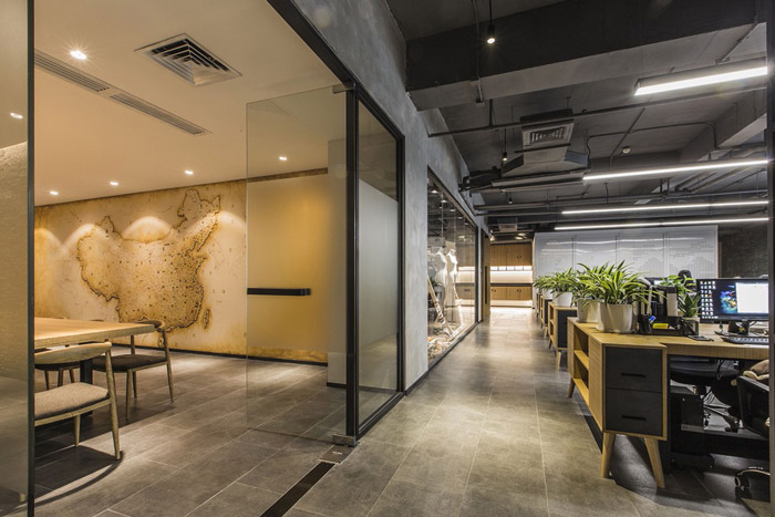 東方禪意辦公室辦公區(qū)裝修設(shè)計(jì)效果圖