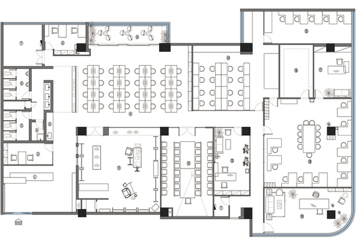 東方禪意辦公室裝修設(shè)計(jì)平面圖