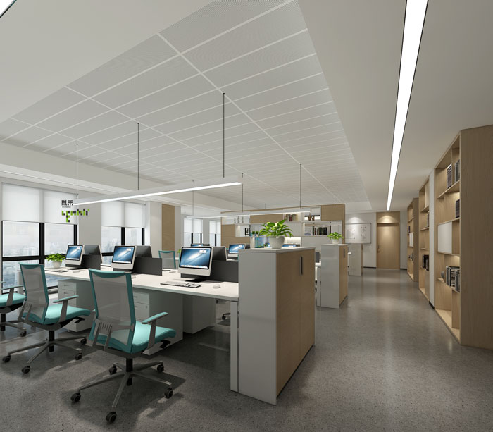 杭州環(huán)保公司辦公室辦公區(qū)裝修設(shè)計效果圖
