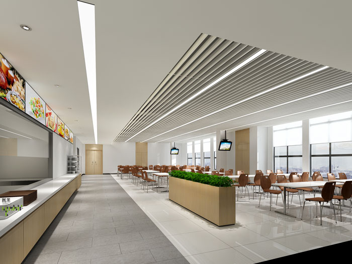 杭州環(huán)保公司辦公室餐廳裝修設(shè)計效果圖