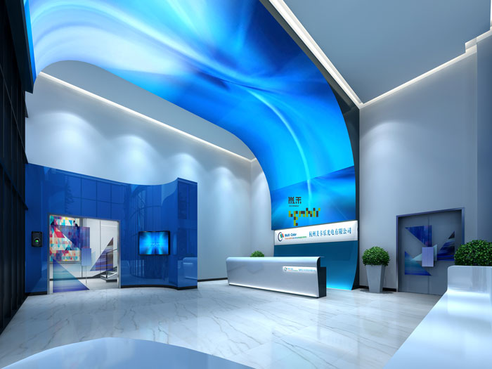 杭州廠家辦公室前臺裝修設計效果圖