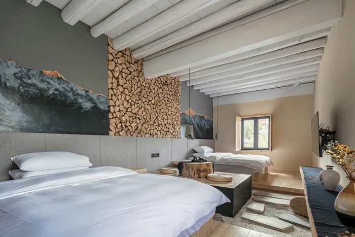 簡約民宿雙人間裝修設(shè)計(jì)效果圖