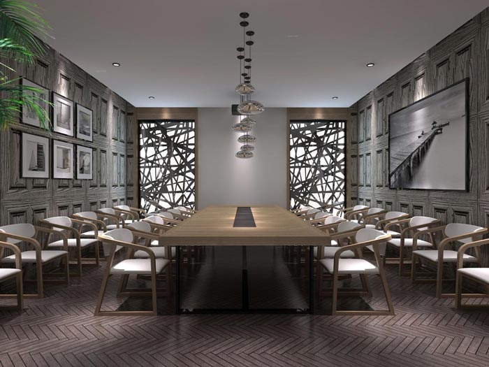 企業孵化器大會議室裝修設計效果圖